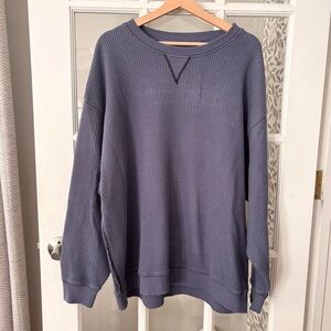 AERIE Waffle Weave Oversized Sweatshirt Sz XL